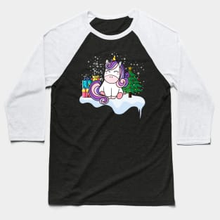 Magical Christmas Unicorn Baseball T-Shirt